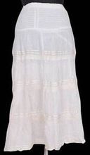 Gauze Tiered Eyelet fabric Dress Skirt