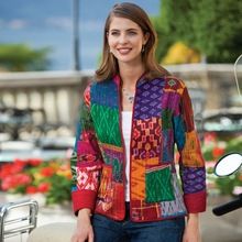Silk Fabric Kantha Quilted Jacket