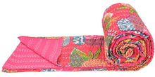 Kantha work Quilt Gudri Reversible Throw Ralli Cotton