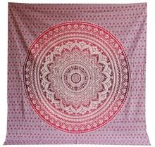 Ombre King Size Mandala Kantha Quilt Indian Cotton