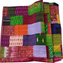 Patchwork Throws silk kantha quilt