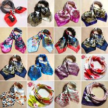 Soft Silk Square Scarf Scarves Bandanas Head Wrap