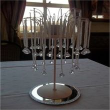 hanging crystals wedding centerpieces