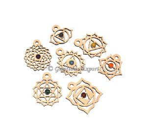 7 Chakra Wooden Pendants Sets