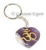 Amethyst Om Keychain