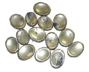 Engraved Pyrite Worry Stone
