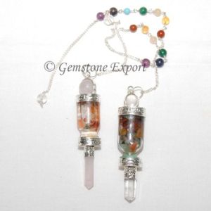 Gemstone Bottle Chakra Pendulums