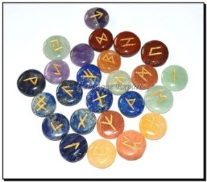 Mix Gemstone Small Disc Rune Stones Set