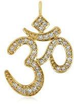 Gold OM Charm Diamond Pendant