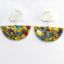 Mosaic Turquoise Druzy Earring