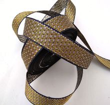 black golden ribbon lace