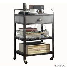 Metal Rolling Cart Bedside Table,