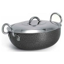 Hard Coating Aluminium Deep Kadai with lid