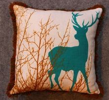 Deer Print Cotton Cushion Cover