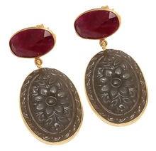 Ruby Dangle Pattern Earring