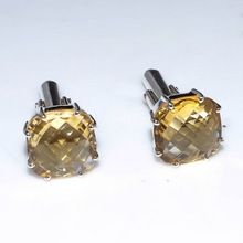 Sterling Silver Citrine Cufflink