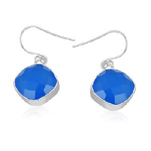 blue chalcedony gemstone Earring