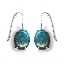 Gemstone Earring Blue Copper Turquoise Sterling Silver Earring