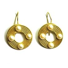 Gold Plated Natural Pearl Sterling Silver Earring