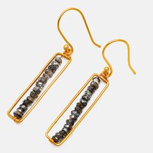 Labradorite beads silver dangle earrings