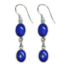 Lapis Lazuli Gemstone Silver Earrings