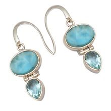 Larimar Blue Topaz earring