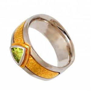 Peridot Sterling Silver Spinner Ring