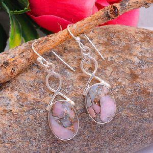 Pink Copper turquoise earring