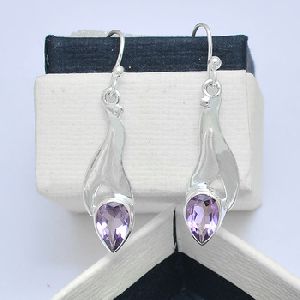 Purple Amethyst Gemstone earring