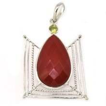 Read Stone Gemstone Modern Pendant