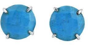 Round faceted Turquoise Gemstone Earring