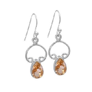 Yellow Citrine Gemstone earring