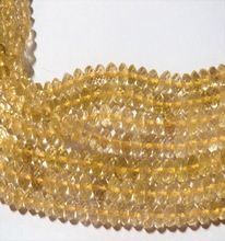 Lemon topaz faceted rondelle natural stone beads
