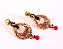 Beaded Stone Earrings