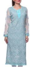 Georgette chikankari long Kurtis