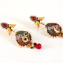 Pearl and Stone Jhumka Earrings