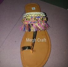 Pearl Beaded Fringe Slipper