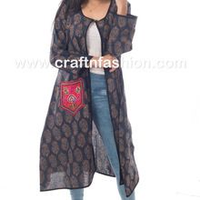 Print Cotton Long Jacket