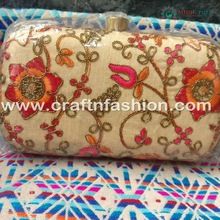 Zari Thread Embroidery Work Box Clutches