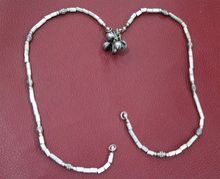 silver plated oxidized brass anklet