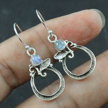 Rainbow moonstone gemstone earring