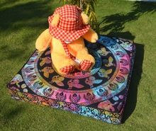 Elephant Square Mandala Cushion Cover