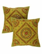 Embroidery Mirror Work Throw Pillow Cushion Cover