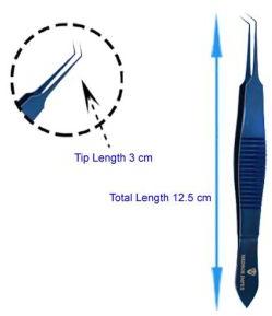 Hair Transplant Titanium Forceps Angled 12.5 cm/5