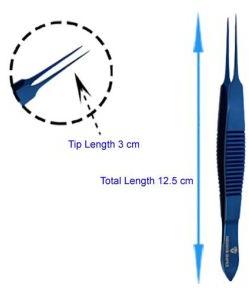 Hair Transplant Titanium Forceps Straight 12.5 cm/5