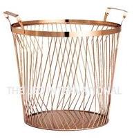 Decorative copper finish wire basket