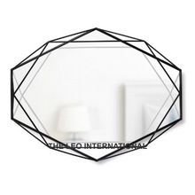 hexagon metal wall mirror