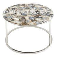 metal and agate coffee table