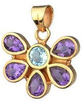 Blue Topaz Rose Gold Plated Pendant