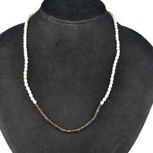 Pearl and smoky quartz necklace